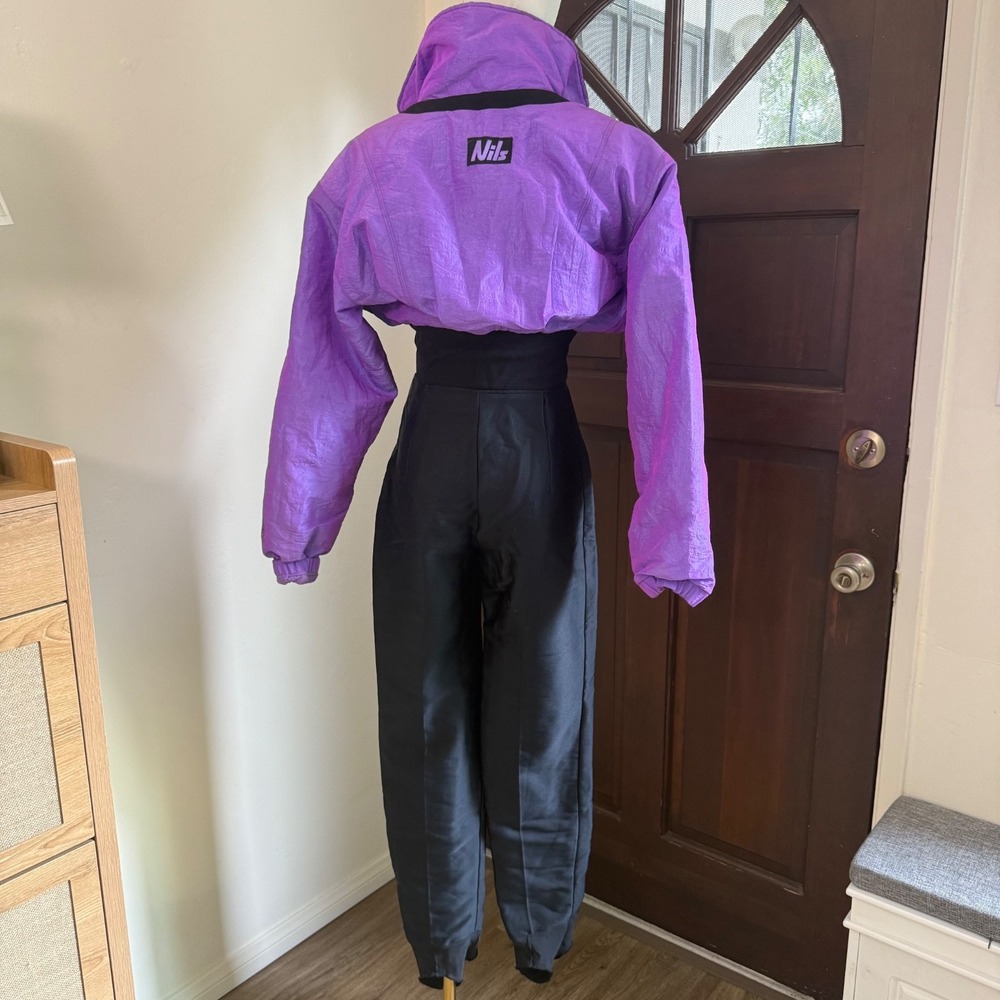 VTG NILS Skiwear One Piece Snowsuit Jumpsuit Iridescent Purple | Size XS - Picture 2 of 16